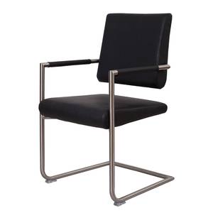 Chaises cantilever Ulka (lot de 2) Imitation cuir - Noir