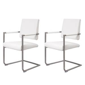 Chaises cantilever Ulka (lot de 2) Imitation cuir - Blanc