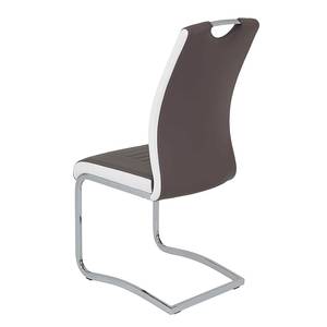 Chaise cantilever Truffaldino Imitation cuir (lot de 2) - Marron / Blanc