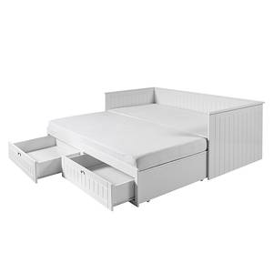 Opbergbed Dreamworld 2- wit Wit - Plaatmateriaal - Hout - 208 x 72 x 98 cm