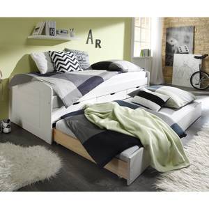 Bed met opbergruimte Jessy massief grenenhout - wit