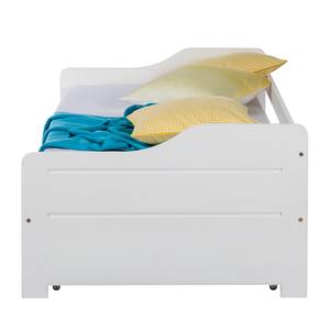 Lit multi-rangements Miriam Avec coffre de lit Pin massif Blanc verni