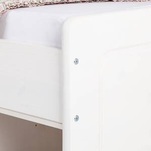 Lit multi-rangements Paulina Pin massif - Blanc verni