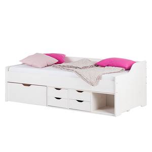 Lit multi-rangements Paulina Pin massif - Blanc verni