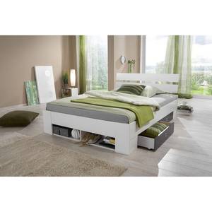 Bed met opbergruimte Rocco alpinewit/antracietkleurig - 140 x 200cm