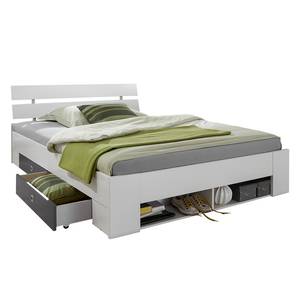 Bed met opbergruimte Rocco alpinewit/antracietkleurig - 140 x 200cm