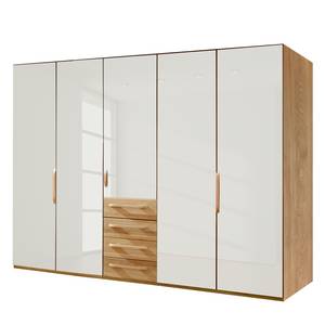 Armoire Torino Chêne partiellement massif - Chêne - Largeur : 250 cm - 5 portes - Sans cadre passepartout - Sans éclairage