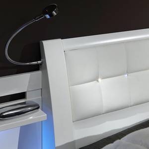 Lit futon Dubai II Blanc alpin - 140 x 190cm - Avec éclairage