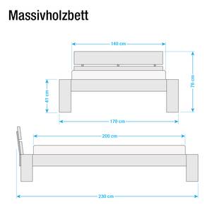 Futonbett Franzi Massivholz - 140 x 200cm - Kernbuche