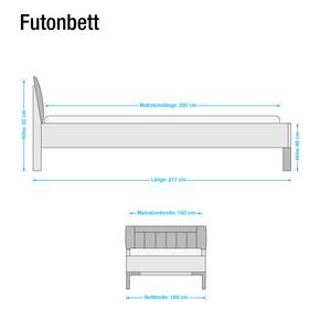 Futonbett Jive I Alpinweiß/Kunstleder Havanna - 160 x 200cm - Höhe: 217 cm - Mit Beleuchtung