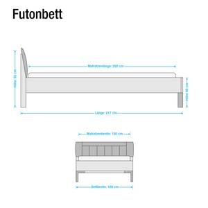 Futonbett Jive I Alpinweiß/Kunstleder Havanna - 180 x 200cm - Höhe: 217 cm - Mit Beleuchtung