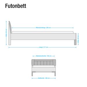 Futonbett Jive I Alpinweiß/Kunstleder Havanna - 180 x 200cm - Höhe: 217 cm - Ohne Beleuchtung