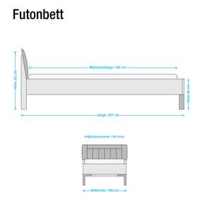 Futonbett Jive I Alpinweiß/Kunstleder Sahara - 140 x 190cm - Höhe: 207 cm - Mit Beleuchtung