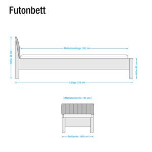 Futonbett Jive II Alpinweiß/Kunstleder Havanna - 140 x 200cm - Höhe: 217 cm - Ohne Beleuchtung