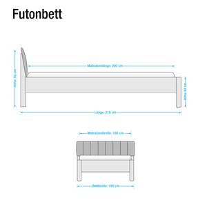 Futonbett Jive II Alpinweiß/Kunstleder Havanna - 180 x 200cm - Höhe: 217 cm - Mit Beleuchtung