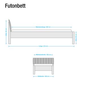 Futonbett Jive II Alpinweiß/Kunstleder Sahara - 160 x 200cm - Höhe: 217 cm - Ohne Beleuchtung
