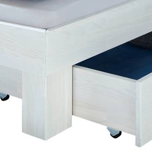 Futon Julia Blanc délavé - 140 x 200cm - 2 tiroirs de lit et étagère