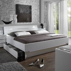 Bed Manhattan alpinewit - 160 x 200cm - 1 opbergruimte - Zonder verlichting