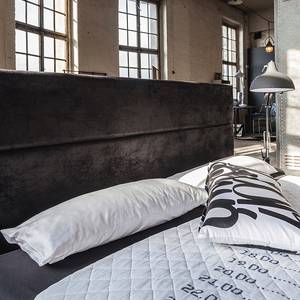 Bed Workbase I zilveren plaat/zwart Buffalo kunstleer - 140 x 200cm