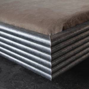 Lit futon Workbase I Plateau argenté / Cuir synthéthique noir Buffalo - 160 x 200cm