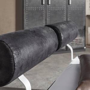 Lit futon Workbase IV Plateau argenté / Cuir synthéthique noir Buffalo - 120 x 200cm