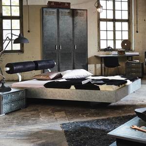 Futonbett Workbase IV Silver Plate/Kunstleder Buffalo Schwarz - 120 x 200cm