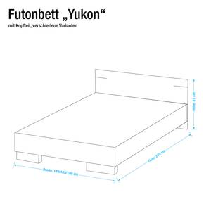 Futonbett Tulloch Eiche sägerau - 160 x 200 cm