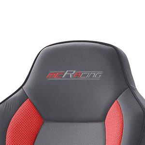 Chaise de bureau mcRacer III Imitation cuir / Nylon - Noir / Rouge