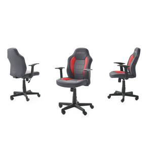 Gamestoel mcRacer III kunstleer/nylon - zwart/rood