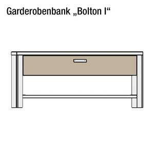 Garderobebank Bolton I wit/zandkleurig