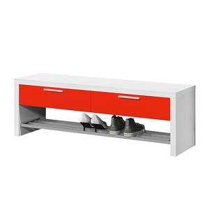 Banc de vestibule June II Blanc brillant / Carmin brillant