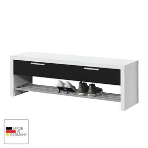 Banc de vestibule June II Blanc brillant / Noir brillant