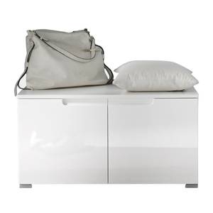 Banc de vestibule Larado Blanc brillant / Blanc