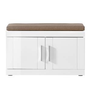 Banc de vestibule Lyster (avec coussin d Marron / Blanc brillant