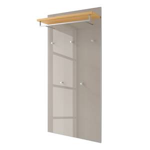 Panneau porte-manteaux Alavere III Taupe / Chêne Bianco - Largeur : 80 cm