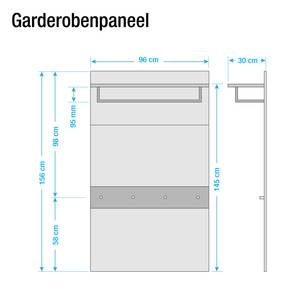 Garderobepaneel Calvi Navarra eikenhoutkleurig/Steengrijs - 96 x 156 cm