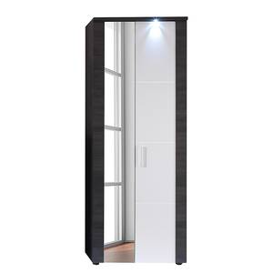 Armoire de vestibule Bigio Imitation frêne gris / Blanc - Avec éclairage