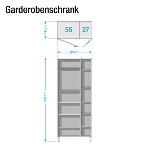 Garderobenschrank Calvi II Eiche Navarra Dekor / Steingrau