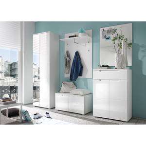 Armoire de vestibule Larado Blanc brillant