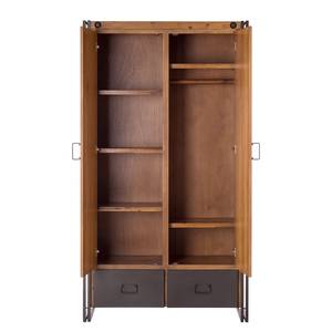 Garderobenschrank Manchester II Akazie teilmassiv / Metall - Akazie / Anthrazit - Breite: 110 cm