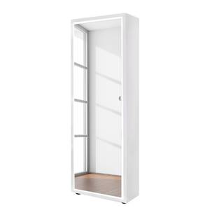 Garderobeset Piorini I (4-delig) inclusief verlichting - antracietkleurige grenenhouten look/wit