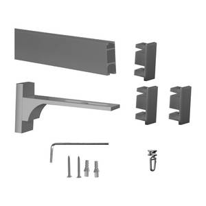 Gardinenstange Bern terne III Metall / Kunststoff - Silber - Breite: 120 cm