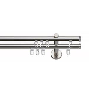 Gardinenstange Consul II Metall / Kunststoff - Silber - Breite: 240 cm