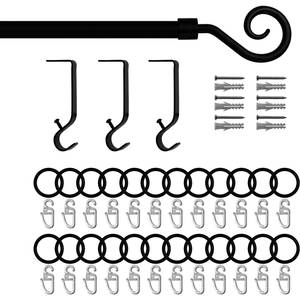 Gardinenstange Kringel I Metall - Schwarz