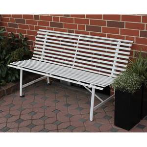 Banc de jardin Mahe II Acier ivoire