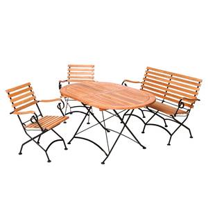 Panca da giardino Schlossgarten Marrone - Legno massello - 125 x 89 x 55 cm