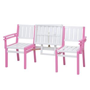 Gartenbank Seatlle Akazie massiv - Weiß / Pink