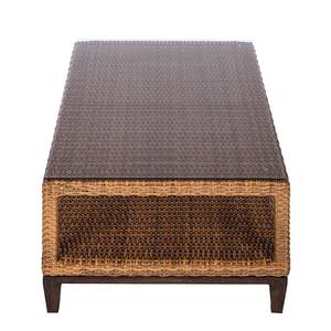 Loungebank Polyrattanesco Puca lichtbruin polyrotan/transparant glas