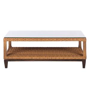 Table basse de jardin Cassale Polyrotin marron clair / Verre clair