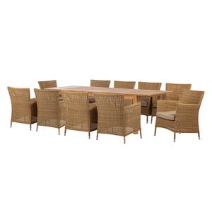 Gartenessgruppe Teak Line (11-teilig) Lloyd Loom/Teakholz massiv